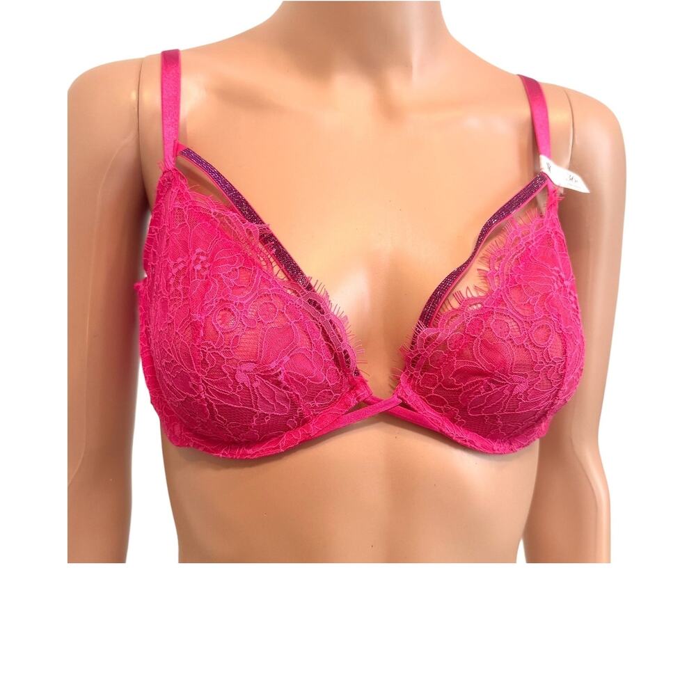 Victoria's Secret 36C Very Sexy low cut demi caged lace bra BC3 3215